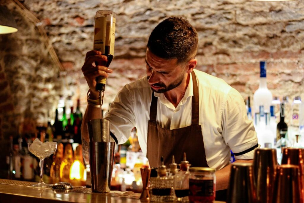 bartender making cocktail