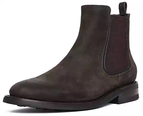 Thursday Boot Company Men's Duke Chelsea Leather Boot, Dark Olive Suede