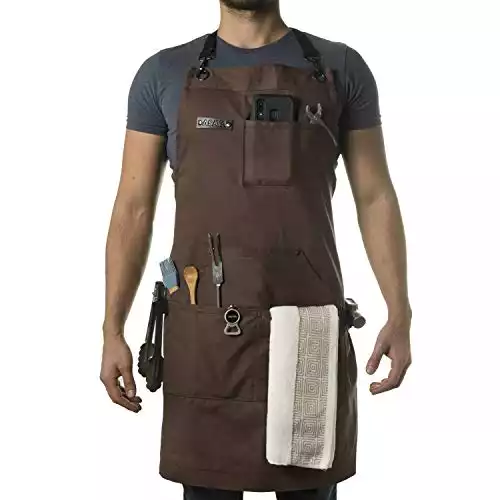 Asaya Chef, BBQ and Work Apron with Bottle Opener and Hand Towel