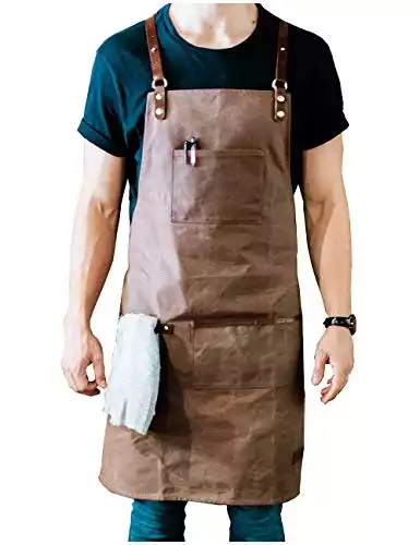 ApronMen Leather and Waxed Canvas Server Aprons