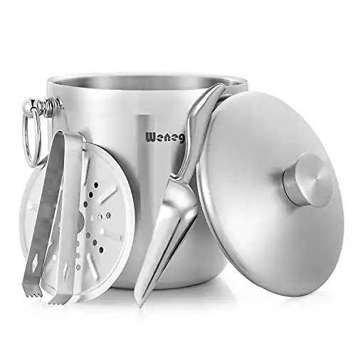 Ice Bucket with Lid, Scoop, Tongs and Strainer