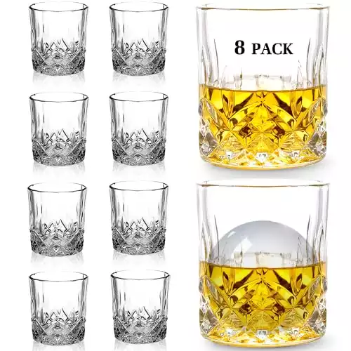 Gencywe Crystal Whiskey Glasses Set of 8
