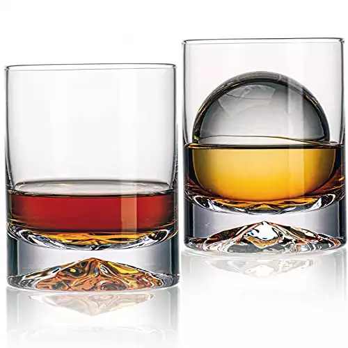 JBHO Hand Blown Crystal Double Old Fashioned Cocktail Glasses